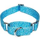 Dazzber Martingale Dog Collar - No Pull Adjustable Nylon Collar for Medium & Large Dogs Durable Sky Blue (1 inch 35.6 - 53.3 cm) - Buy Online on GoSupps.com