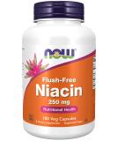 Now Foods Flush-Free Niacin 250 mg - 180 Veg Capsules for Heart Health | Buy Online - Buy Online on GoSupps.com