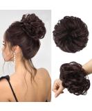FESHFEN Messy Bun Hair Scrunchie in Black Cherry | Curly Wavy Synthetic Updo Piece for Women/Girls - 55g - Buy Online on GoSupps.com