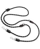 Runway Double Dog Leash 3m Adjustable | Dual Clip Leash for Small & Large Dogs | Durable Black Long Line - Buy Online on GoSupps.com