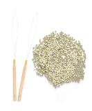 Vlasy Nano Beads Silicone Lined 3.0mm 200PCS + Hair Extension Loop Needle Threaders Set - Blonde Hair Extensions/Tinsel - Buy Online on GoSupps.com