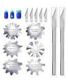 French Nail Trimmer Set - Stainless Steel Cutter with 5 Spare Blades for Acrylic Nails - DIY Manicure Tool with 2 Handles - Silver - Buy Online on GoSupps.com