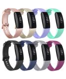 8 Pack Silicone Bands for Fitbit Inspire 2, HR, Ace 2 | Sport Adjustable Wristbands for Women Men | Small Size | Rose Gold/Champagne Gold - Buy Online on GoSupps.com