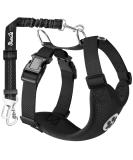 Slowton Dog Harness with Safety Belt for Car - Breathable Dog Seat Belt with 2 Carabiner Hooks - Black (Medium) | Buy Internationally - Buy Online on GoSupps.com