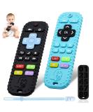 Buy BPA-Free Silicone Baby Biting Toys - 3-Piece Remote Control Teething Rings & Pacifier Chain (Black & Blue) - Safe for 3+ Months - Buy Online on GoSupps.com