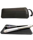 Heat -resistant silicone mat bag mat cover for curly bars hair smoothers smooth iron and other hot hair tools height 28.5 cm and width 14cm black - Buy Online on GoSupps.com