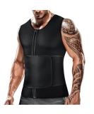Cimkiz Mens Sweat Sauna Vest for Waist Trainer Zipper Neoprene Tank Top, Adjustable Sauna Workout Zipper Suit Black X-Large - Buy Online on GoSupps.com