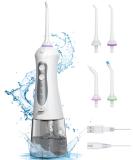 Professional Cordless Water Flosser with 3 Modes & 4 Jet Tips - IPX7 Waterproof Teeth Cleaner for Braces Gums - 300ml Tank - Grey - Buy Online on GoSupps.com