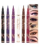 Evpct 6Pcs Liquid Wing Eyeliner Stamp Set - Waterproof Colored Eye Liners in Various Shapes - Nordic Purple, Black, Blue, Violet, White, Red, Brown - Buy Online on GoSupps.com