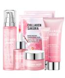 Sakura Skin Care Sets & Kits | Collagen Face Care for Intensive Moisturizing & Skin Repair | Complete Skincare Routine with Cleanser Toner Serum Eye Cream & Facial Masks - Buy Online on GoSupps.com