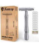 Kanzy razor plane men and women with 10 blades stainless steel wet razor safety razor works with all double edge razor blades Safety razor set silver - Buy Online on GoSupps.com