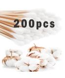 Buy Mignze 200 Cotton Swabs - Sustainable Bamboo & Cotton Swabs with Wooden Handles for Eco-Friendly Hygiene - Buy Online on GoSupps.com