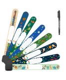 Vicloon Safety Wristband Bracelets 8 Pcs Child Kids ID Bracelet with Pen for Child Emergency Bracelet Anti Lost Safety ID Wristband Waterproof Reusable for Children Boys Girls Toddler Baby Dinosaur and Spaceship - Buy Online on GoSupps.com