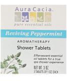 Aura Cacia Reviving Peppermint Aromatherapy Shower Tablets - 3 Pack (3 oz) | Refreshing Aromatherapy for Home Spa - Buy Online on GoSupps.com