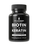 Keratin Hair Treatment Supplement + Biotin 10000mcg - Vegan Hair Growth Vitamins with Cynatine Keratin. Hair Loss Pills for Men and Women - Buy Online on GoSupps.com