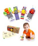 Baby K Foot Finder Socks & Wrist Rattles (Set C) - Brain Development Infant Toys for 0-12 Months - Butterfly Bugs Design - Buy Online on GoSupps.com