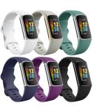 Ouwegaga Compatible with Fitbit Charge 5 Bands 6 Pack Large - Soft Waterproof Sport Bands for Fitbit Charge 5 Advanced Fitness Tracker - Black/Navy Blue/Purple/Gray/White/Pink - Buy Online on GoSupps.com