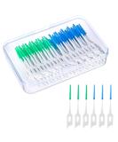 200 pieces of interdental brushes silicone tw German brushes dental brushes with box portable dual-house dental floss stick for tooth cleaning between rooms (blue green) blue green - Buy Online on GoSupps.com