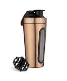 Navaris 750ml Stainless Steel Protein Shaker Bottle - Copper Fitness Mug for Smoothies & Protein Shakes - Perfect for Training & Sports - Buy Online on GoSupps.com