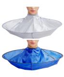 2-Piece Hair Cutting Cape Umbrella Set - Blue/Silver Salon Barber Cape for Teens & Adults - Buy Online on GoSupps.com