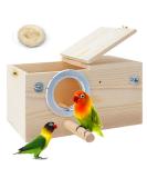 PINVNBY XL Parakeet Nesting Box for Parrots - Wood Breeding House for Lovebirds, Cockatoos, Budgies, Finches, Canaries, and Medium-Sized Birds - 13.4x6.9x7.7inches - Buy Online on GoSupps.com
