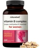 Vitamin B Complex for Women | 240 Veggie Capsules | Methylated Multivitamin B12 Folate Biotin | Immune & Energy Support - Buy Online on GoSupps.com