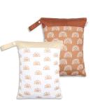 Maeau 2-Pack Wetbags for Cloth Diapers | Reusable Waterproof Baby Organizer & Gym Bag | 30x40cm | 7 Stylish Patterns - Buy Online on GoSupps.com