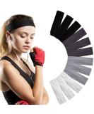 BBGifts 12 Pack Cotton Stretch Headbands for Women and Girls - Non-Slip Workout Head Wraps for Sports, Yoga, Pilates, Running - Solid Colors - Perfect Gift for Active Lifestyle - Buy Online on GoSupps.com