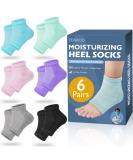 6 Pairs Moisturizing Heel Socks - Cracked Heel Treatment & Foot Care Gel Socks - Softens & Hydrates Dry Feet - Assorted Colors - Buy Online on GoSupps.com