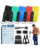 Exercise Resistance Bands Set with Handles - 150/200/250/300 lbs for Workout Yoga & Physical Therapy - Durable Multicolor Resistance Bands with Door Anchor - Buy Online on GoSupps.com