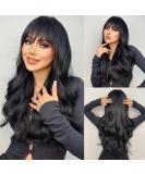 Fengq 26-Inch Long Black Straight Wig | Wavy & Curly Synthetic Black Wigs for Daily Cosplay Costumes & Parties | International Shipping Available - Buy Online on GoSupps.com