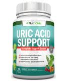Herbal Uric Acid Cleanse Supplement - 90 Veggie Capsules with Tart Cherry, Chanca Piedra, Turmeric & More for Kidney & Gallbladder Health - Buy Online on GoSupps.com