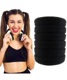 Styla Hair 6 Pack Black Elastic Bands for Thick Curly Wavy Hair - No Crease Seamless Design Ponytail Holders for Women & Men - Ideal for High Impact Sports - All Day Comfort - Buy Online on GoSupps.com