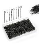 Premium Black Bobby Pins Set with Box - 200 Count Hair Pins for Women, Girls & Kids | Invisible Wave Clips & Rubber Bands for All Hair Types - Bulk Hair Accessories - Buy Online on GoSupps.com