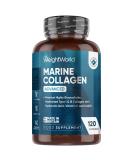 Marine Collagen Advanced Capsules 1455mg - 120 Capsules - Type 1 & 3 Collagen Supplements for Women & Men - Hydrolysed Fish Peptides Complex with Hyaluronic Acid Vitamin C Zinc & CoQ10 - Buy Online on GoSupps.com