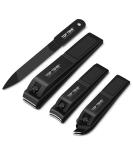 Nail Clippers Set - TOP TENG Sharp Fingernail & Toenail Clippers with File & Cuticle Trimmer for Men & Women - Black - Buy Online on GoSupps.com