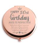 Dyukonirty 50th Birthday Rose Gold Compact Mirror | Unique Gift for Women | Wife, Sister, Grandma, Aunt, Mom, Teacher | 50 Years Old Birthday Ideas - Buy Online on GoSupps.com