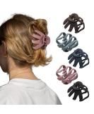 5PCS Large Octopus Hair Claw Clips - Non-slip Strong Hold Matte Clips for Thick Hair - Set of 5 in Black, Gray, Blue, Pink, Brown - 3 Inch Spider Claw Clips for Women and Girls - Buy Online on GoSupps.com