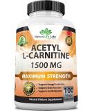 Acetyl L-Carnitine 1500 mg High Potency Supports Natural Energy Production Supports Memory/Focus - 100 Veggie Capsules - Buy Online on GoSupps.com