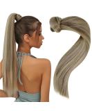 Easyouth 12-Inch Clip-In Ponytail Extension - Real Hair Ash Brown & Platinum Blonde Mix #8P60 - 70g Wrap Around - Buy Online on GoSupps.com