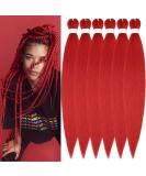 YDDM 20 Pre-Stretched Braiding Hair Extensions - 6 Pack Red Jumbo Braids for Artistic Hairstyles - Buy Online on GoSupps.com