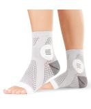 BraceAbility Neuropathy Socks - Peripheral Neuritis Therapy Compression Diabetic Open-Toe Foot Sleeves for Ankle Gout Nerve Damage Pain in Legs and Feet Relief Brace for Men and Women (M - 1 Pair) Medium Grey - Buy Online on GoSupps.com