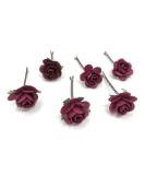 Rose Bridal Hair Pins - Burgundy Wedding Hair Clips & Accessories - Buy Online on GoSupps.com