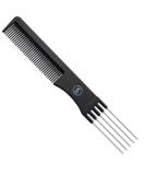 K-Pro teasing comb - Black hairdressing tail comb with metal fork & fine teeth - Buy Online on GoSupps.com