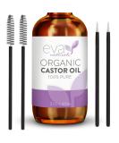 Eva Naturals Organic Castor Oil (60ml) - Promotes Hair, Eyebrow, and Eyelash Growth | Diminishes Wrinkles | Hydrates Skin | 100% Pure Cold Pressed - 2 Fl Oz - Buy Online on GoSupps.com