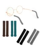 4-Pack Black & Gray Glasses Hinge Covers - Anti-Slip Comfort Control for Sunglasses & Reading Glasses - Elastic Knitted Cotton - Buy Online on GoSupps.com