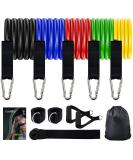Premium Resistance Bands Set - 5 Stackable Exercise Bands Loop Bands Core Sliders & Accessories for Complete Workouts - International Shipping Available - Buy Online on GoSupps.com