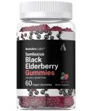 Horbaach Sambucus Black Elderberry Gummies - 60 Count | Vegan Non-GMO Gluten Free with Zinc & Vitamin C | Berry Flavor by Berkshire Labs - Buy Online on GoSupps.com