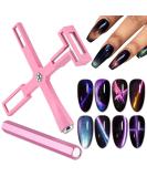 EBANKU 5 in 1 Cat Eye Nail Magnet Tool - Double-Ended Hexagon Magnetic Stick for Nail Art - Strong Multi-Function Design Tool in Pink - Buy Online on GoSupps.com