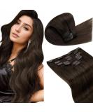 Buy Laavoo Brown Clip-In Hair Extensions - Real Hair Light & Ash Brown 14 Inch (35cm) 105g 7 Pieces - Short Clip-Ins for Natural Volume - Buy Online on GoSupps.com
